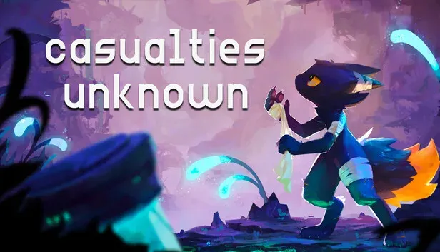 Official Casualties: Unknown key art showing an Experiment holding a bandage in a glowing cave