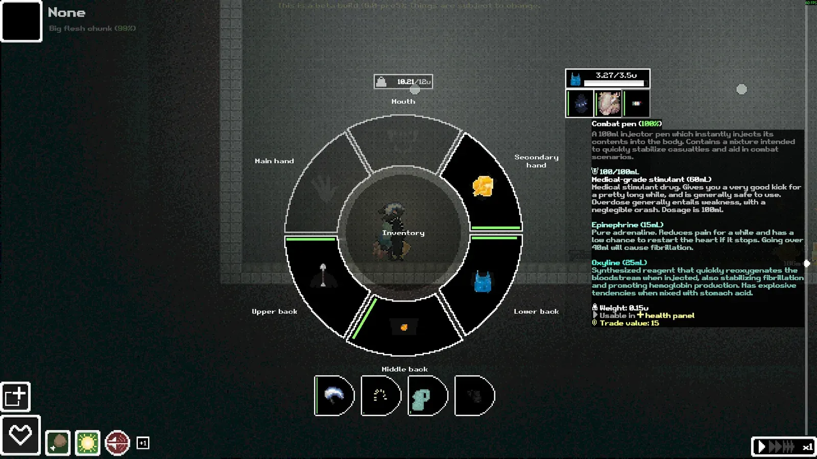 The Casualties: Unknown radial inventory with tools, medical items and storage